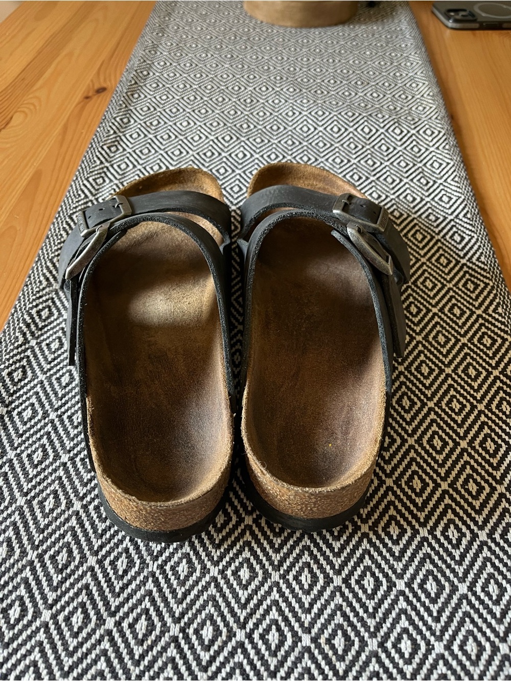 Unisex Birkenstock Black Two-Strap Sandal with Branded Buckles EU38 - Picture 5 of 6
